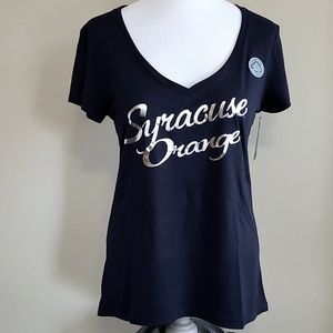 NEW Women's Syracuse Orange Tshirt short Slve Hi Low Navy Silver Blue 84 USA Med